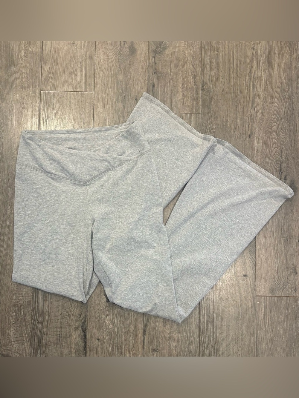 Tilly’s Heather Gray Cross Over Waist Flare Yoga Pants Leggings